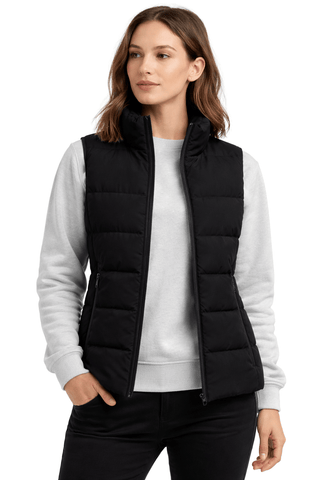 Damen Schwarze Gepolsterte Beheizte Weste - Dual-Heizung