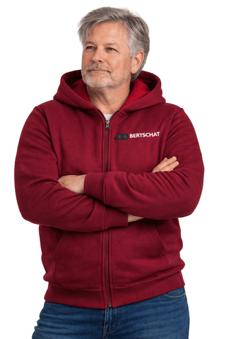 Muška grijana majica s kapuljačom – dvostruko grijanje – bordo